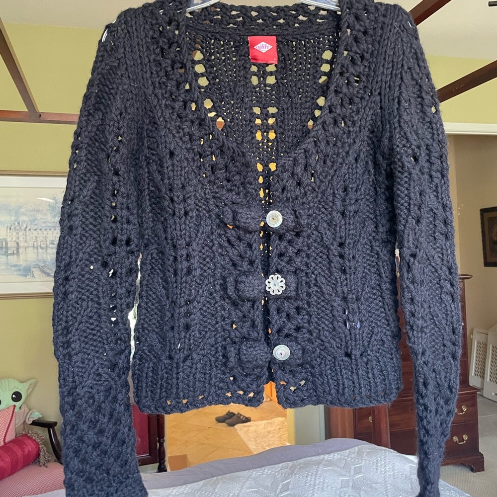 Oilily Black Chunky Knit Cardigan